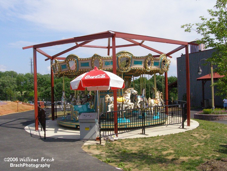 The Carousel at Adventure Park USA - Gazebo under construction to protect the ride from the elements.