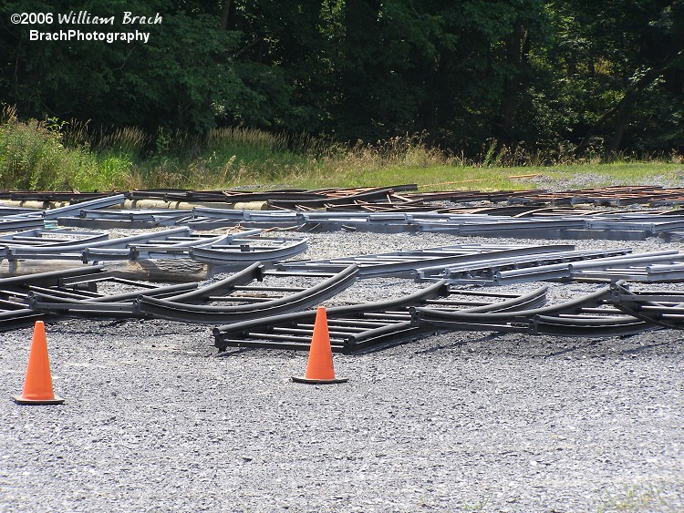 Appears that Adventure Park was doing the sandblasting of the track parts on site at their gravel lot.