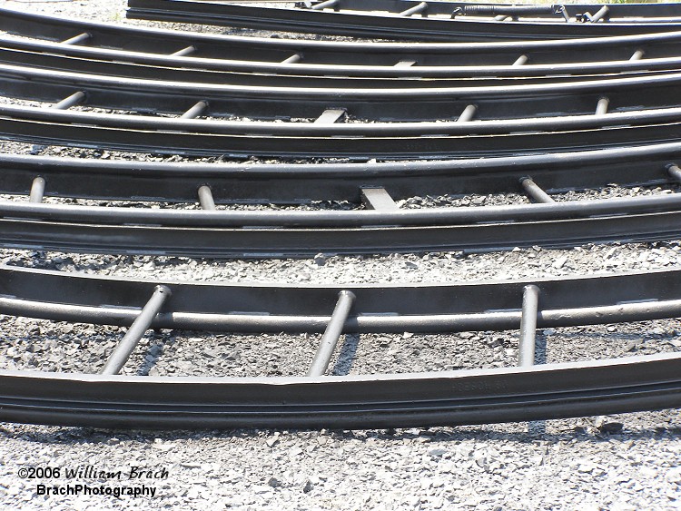 While Wildcat was at Williams Grove, the supports were purple while the track itself was orange.  These track pieces only have a primer coat on them.