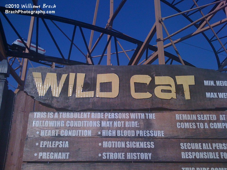 The new sign for Wildcat.