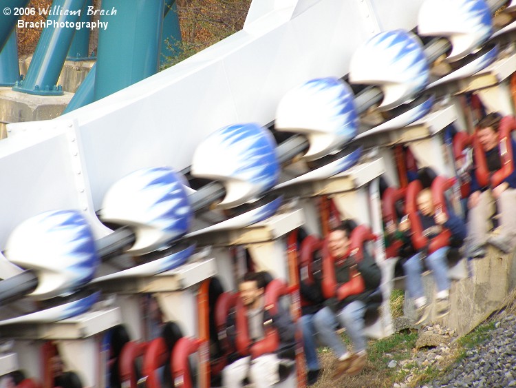 Train running through the first drop.