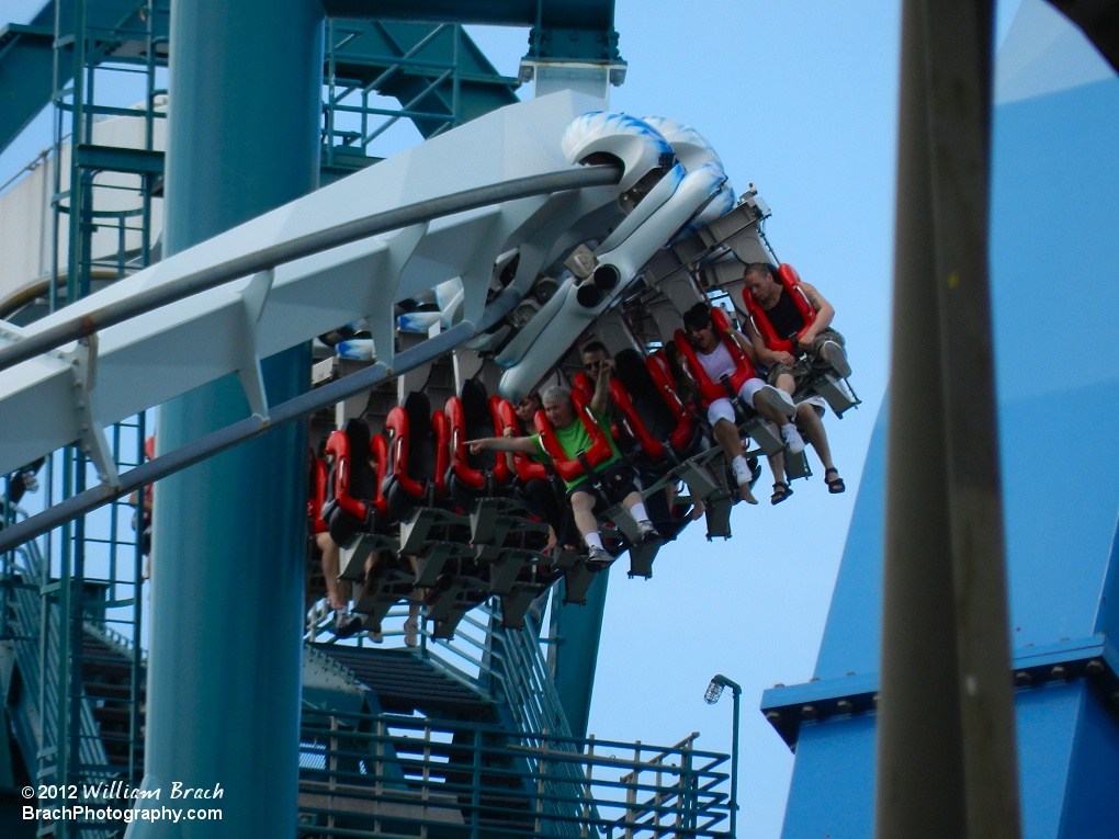 Alpengeist train at the top of the lift hill.