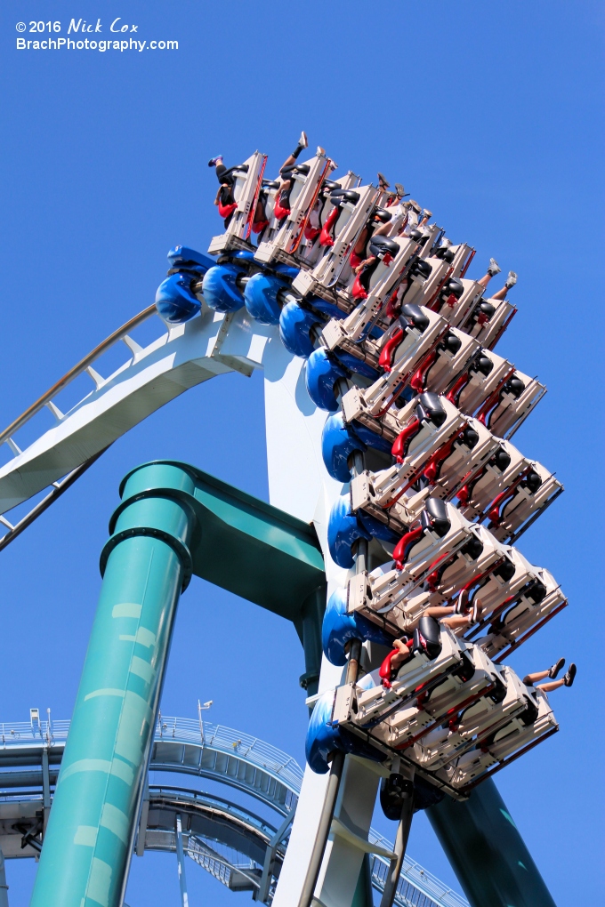 The train heading into the first half of the cobra roll.