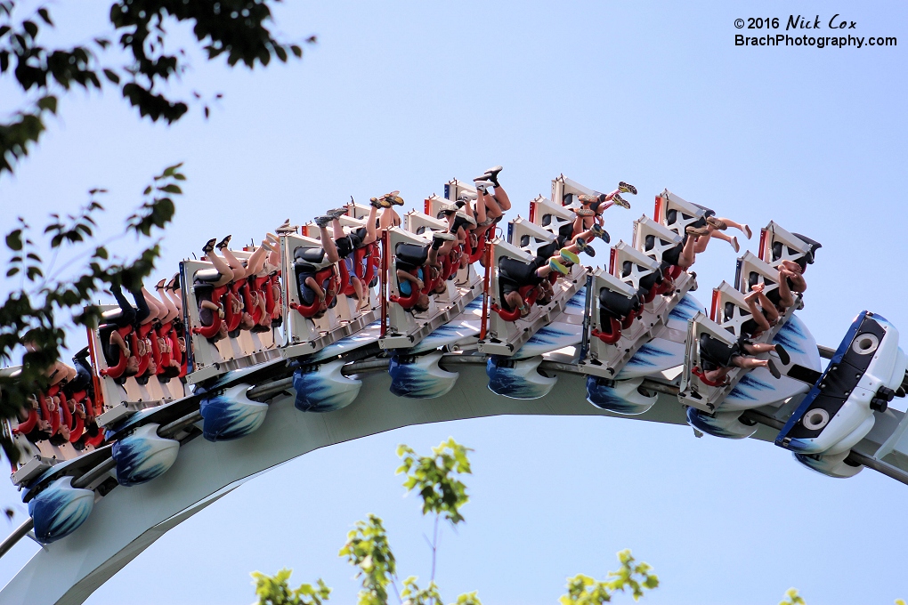 The train in the immelmann inversion.