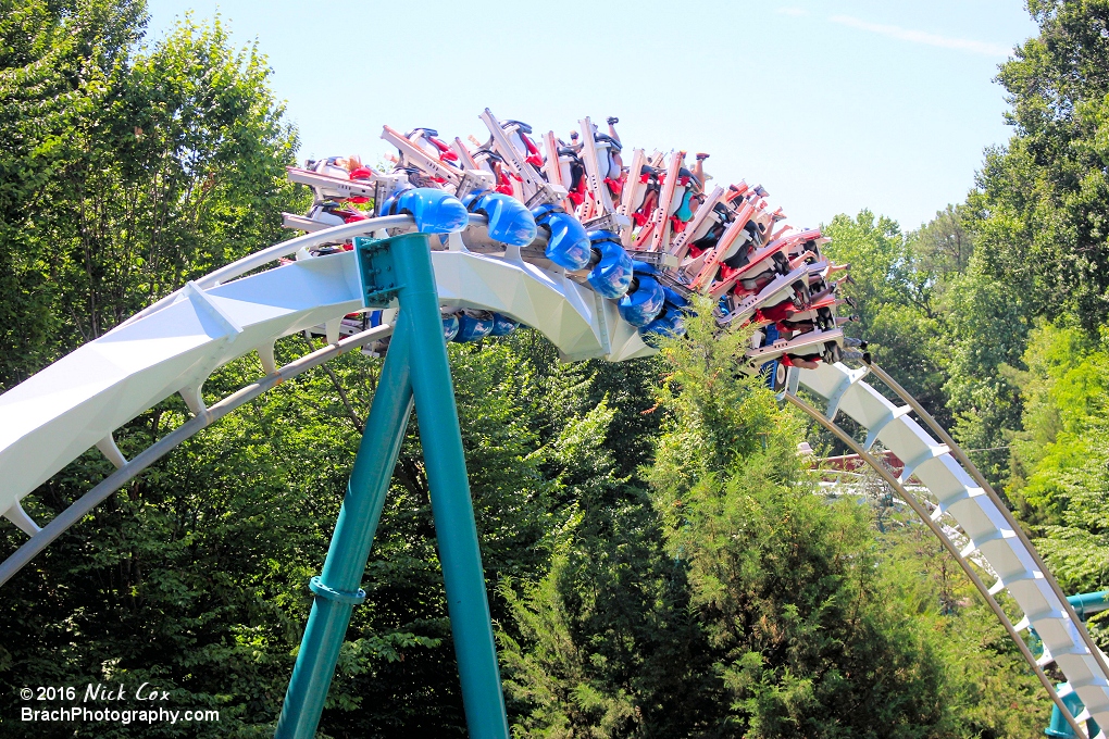 The train flipping through the Zero-G roll.