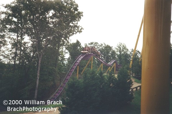 Train's headed through the bunny hills leading up to the brake run.