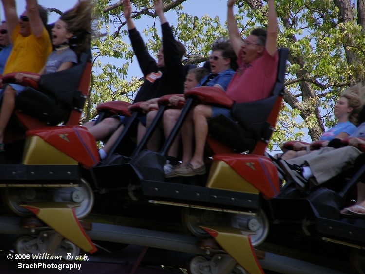 Now there's a happy family riding the coaster.