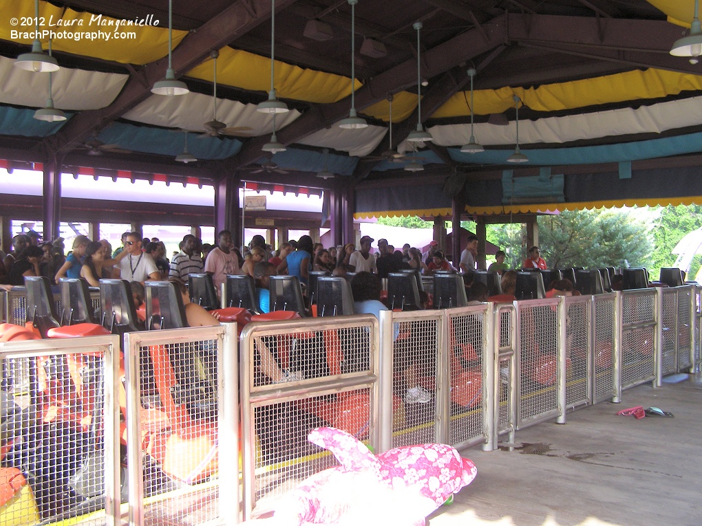 Looking inside the Apollo's Chariot station.