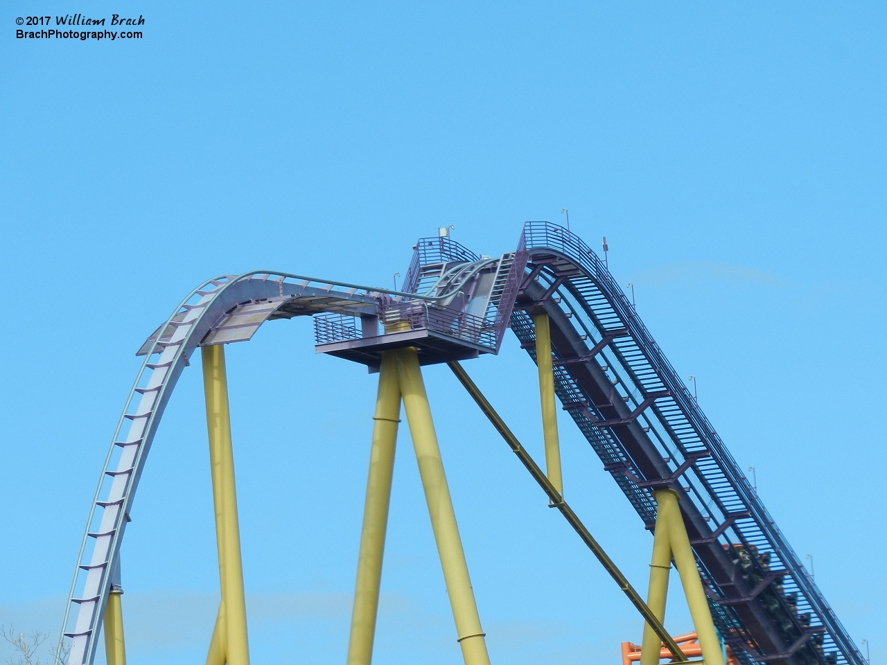 A quick glimpse of the top of the lift hill of Apollo's Chariot from outside the park.