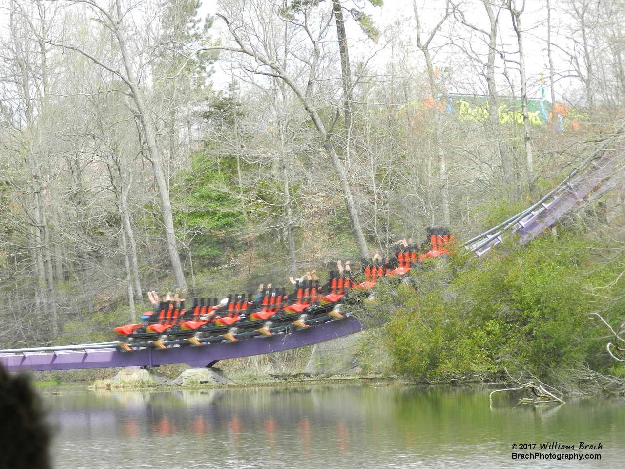 Apollo's Chariot train running the course and headed back towards the station.