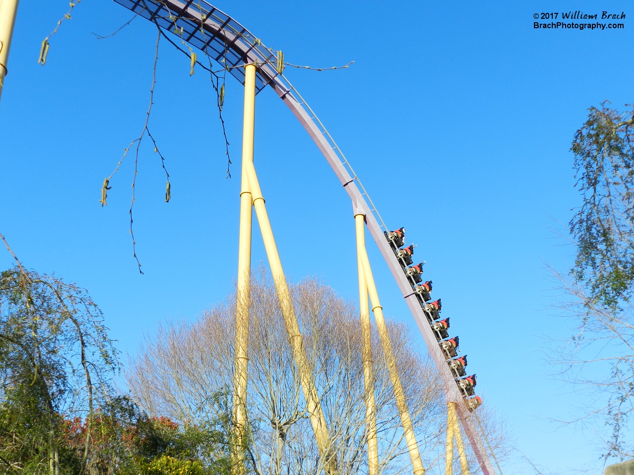 Train going down the first drop.