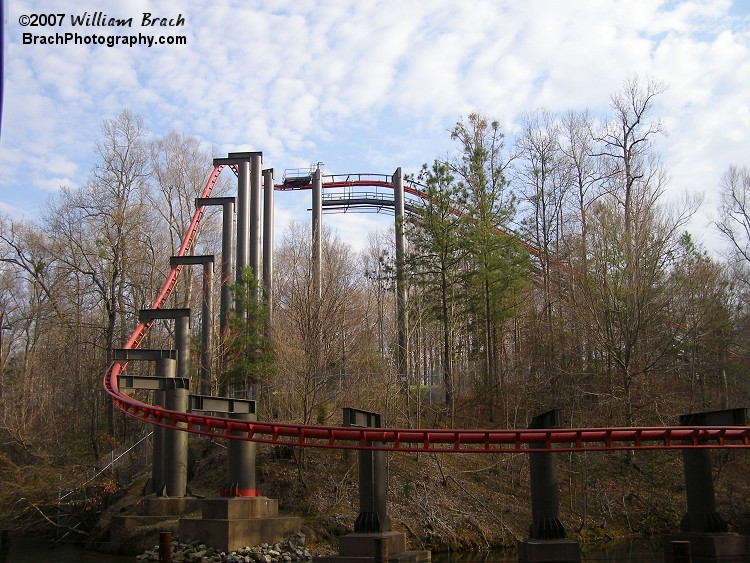 The Rhine Drop as seen in 2008.  The view in the 2010 season has changed significantly - The coaster is GONE.