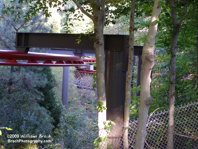 This winding section of track was what the train would travel before the first lift hill.