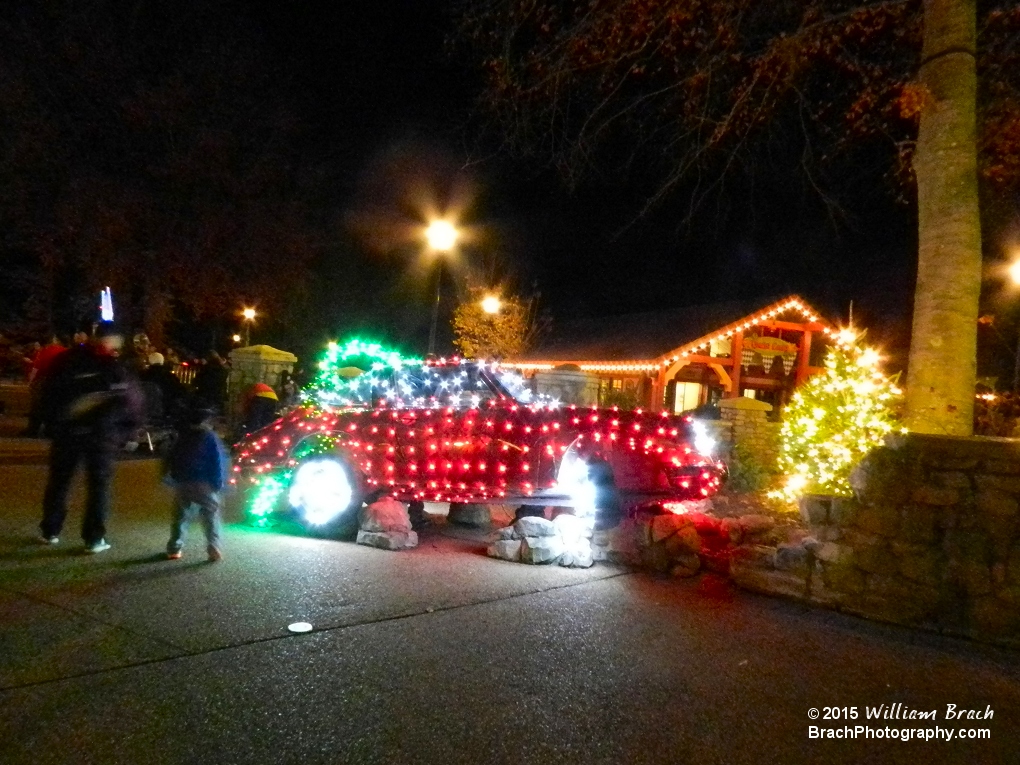 Beautifully lit up car for Christmas Town.