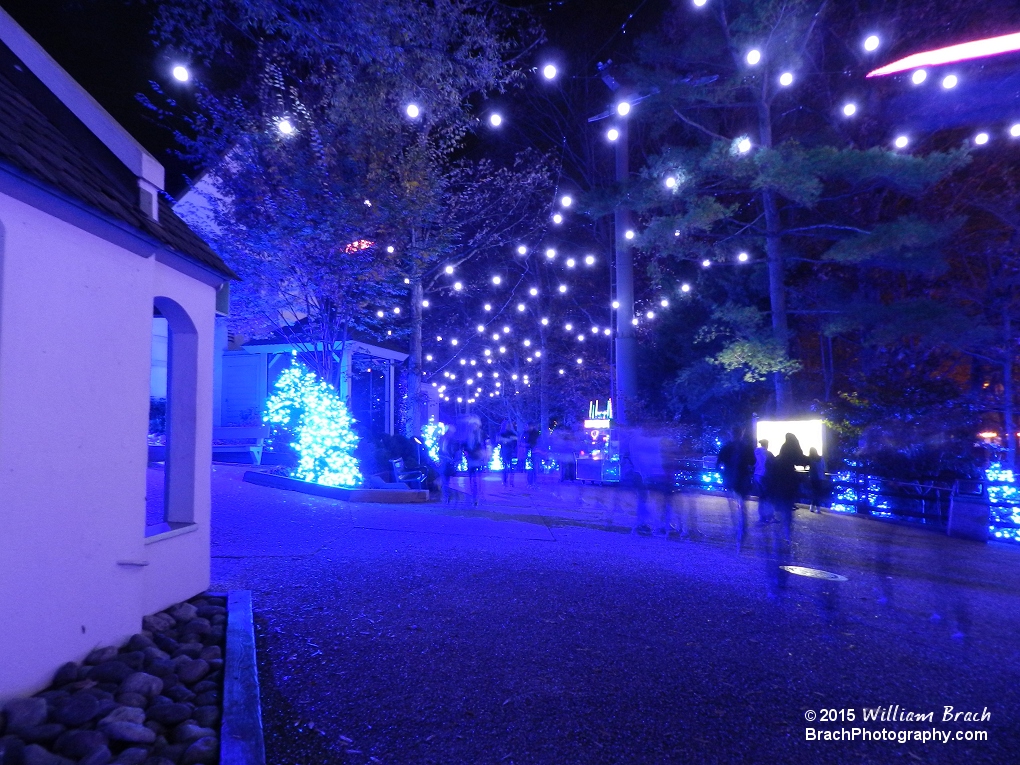 Scotland area lit up in blue lights.