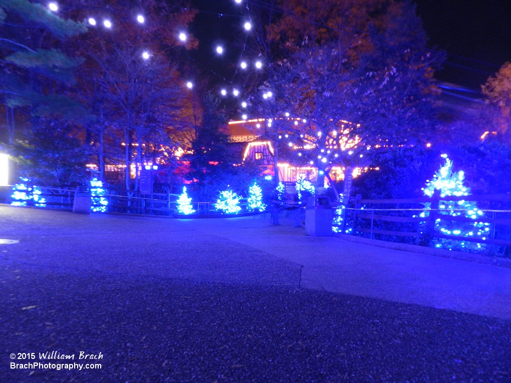 Looking into England.  Very pretty blue lights.