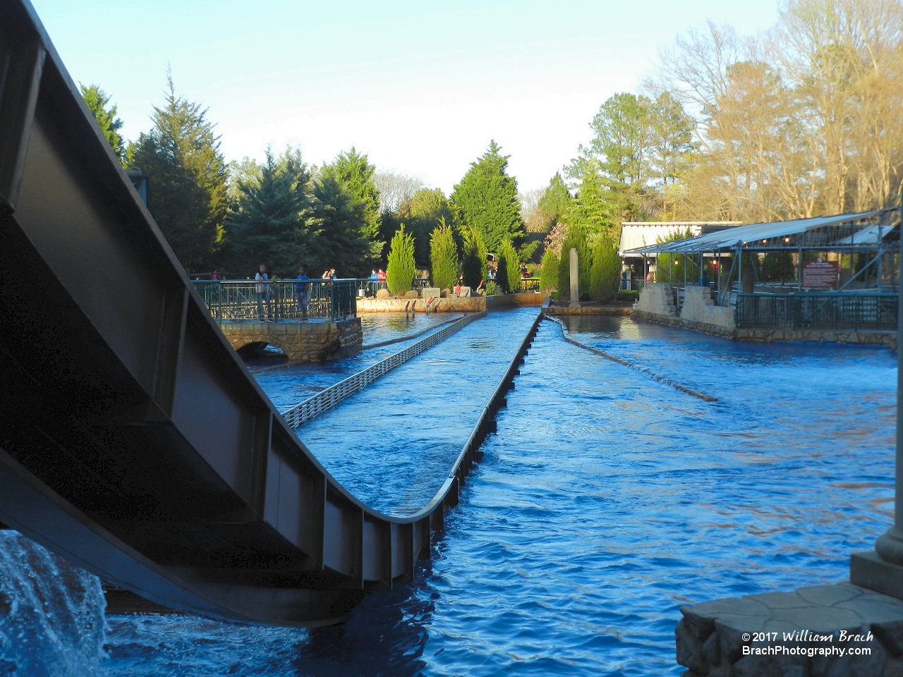 View from behind the drop on Escape from Pompeii.