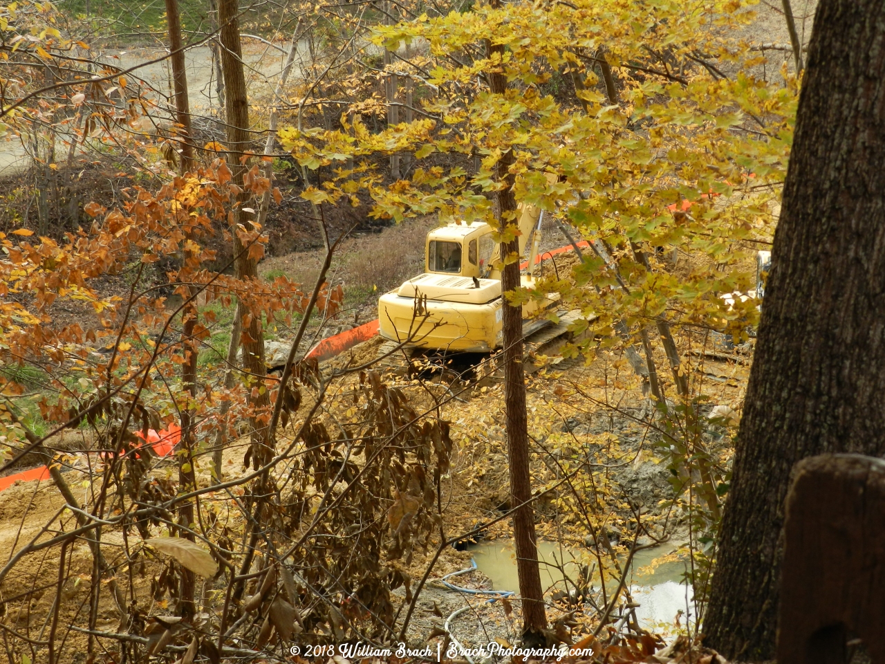 On the VERY cold day that we visited for Christmas Town in 2018, we saw earth movers preparing the site for Finnegan's Flyer.