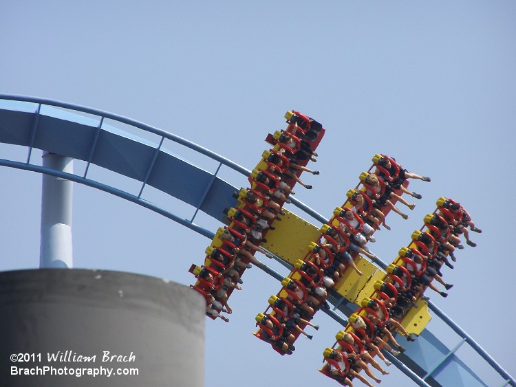 I love the floorless concept!  Here we see the train running the course.