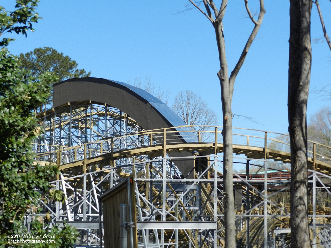 The first drop on InvadR is covered in a tunnel.