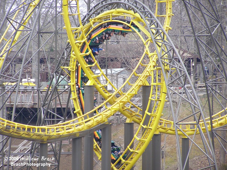 Train running through the loops.