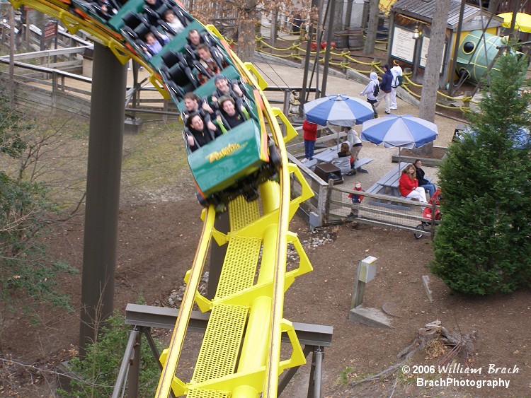 Loch Ness Monster train running the course.