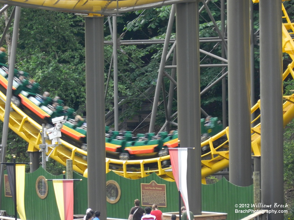 Train running the course through the onboard photo section before the station brake run.