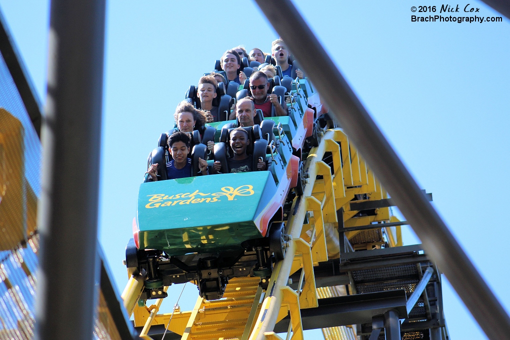 The second drop leading into the first loop.