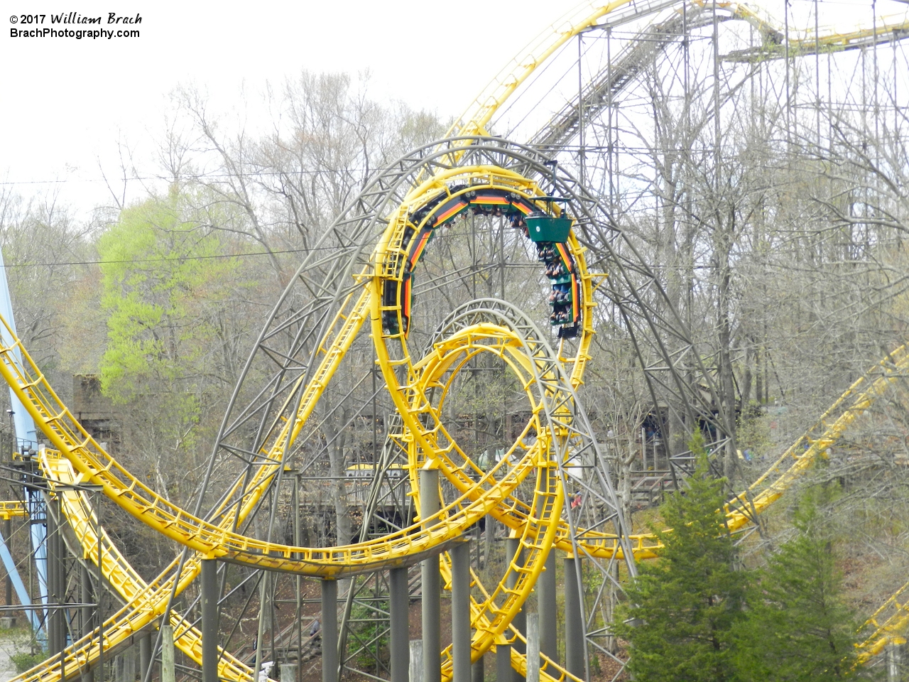 Loch Ness Monster is the only coaster in the World that features interlocking loops like this.