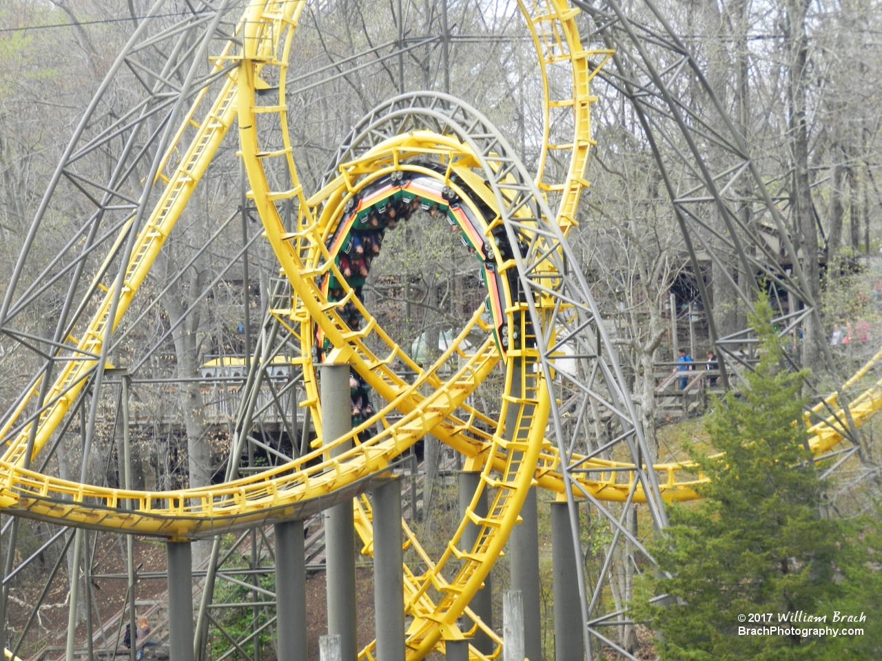 Loch Ness Monster train headed through the second loop.