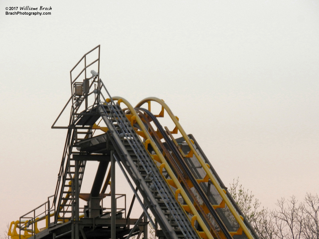 Top of the lift hill on the Loch Ness Monster.