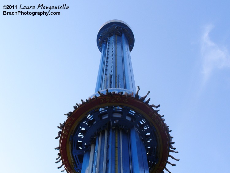 You hit the brakes before you even realize you're falling.  Again - Sorry Busch Gardens.  You have installed a very nice Observation Tower with a quick return to the ground.  The Drop Tower at Kings Dominion is better.