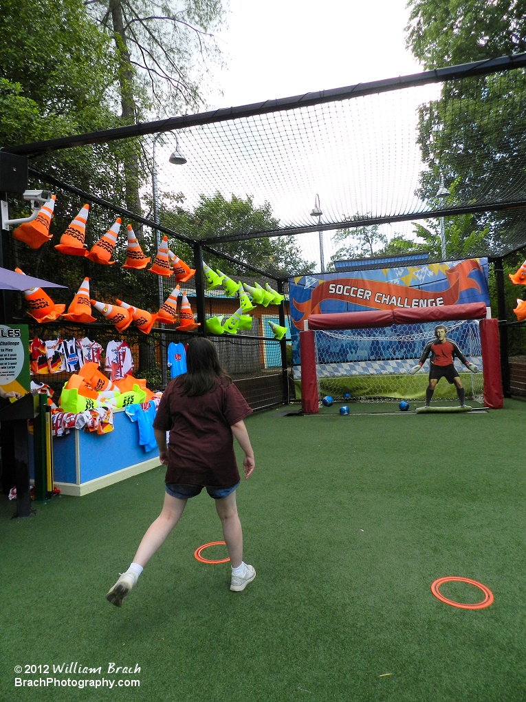 All three soccer balls made it past the goalie!