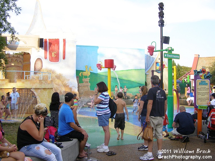 Water play area right infront of the stage.