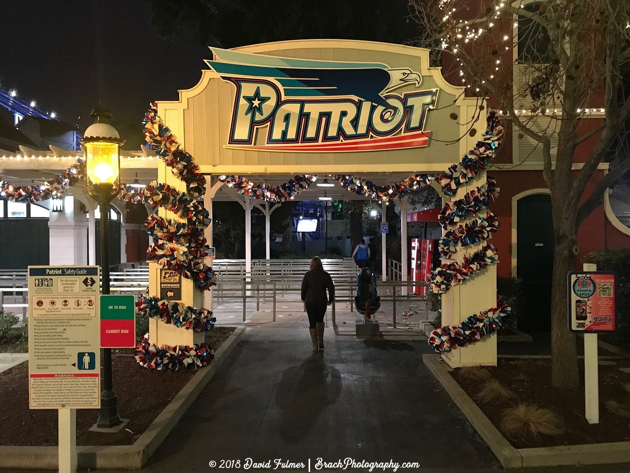 The entrance to Patriot all decorated for WinterFest.