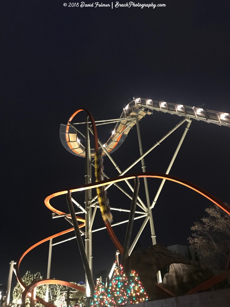 RailBlazer train going down the first drop.