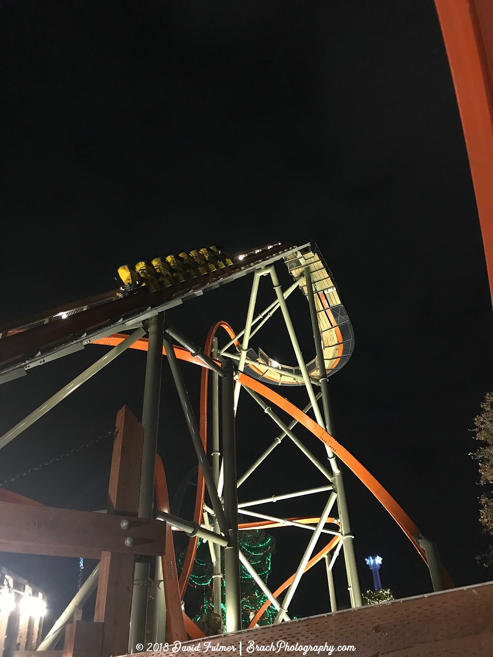 RailBlazer train going up the lift hill.