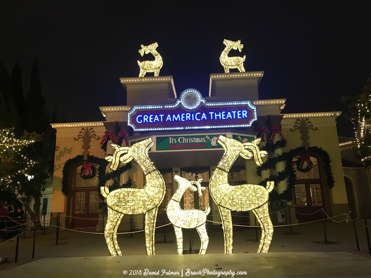 Decorations outside the Great America Theater.