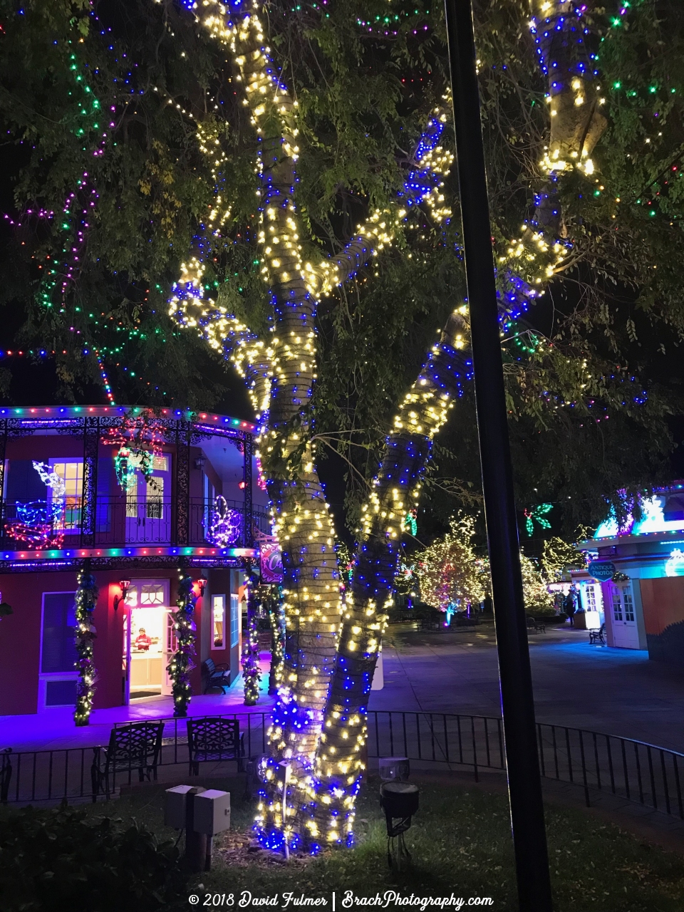 WinterFest decorations at California's Great America.