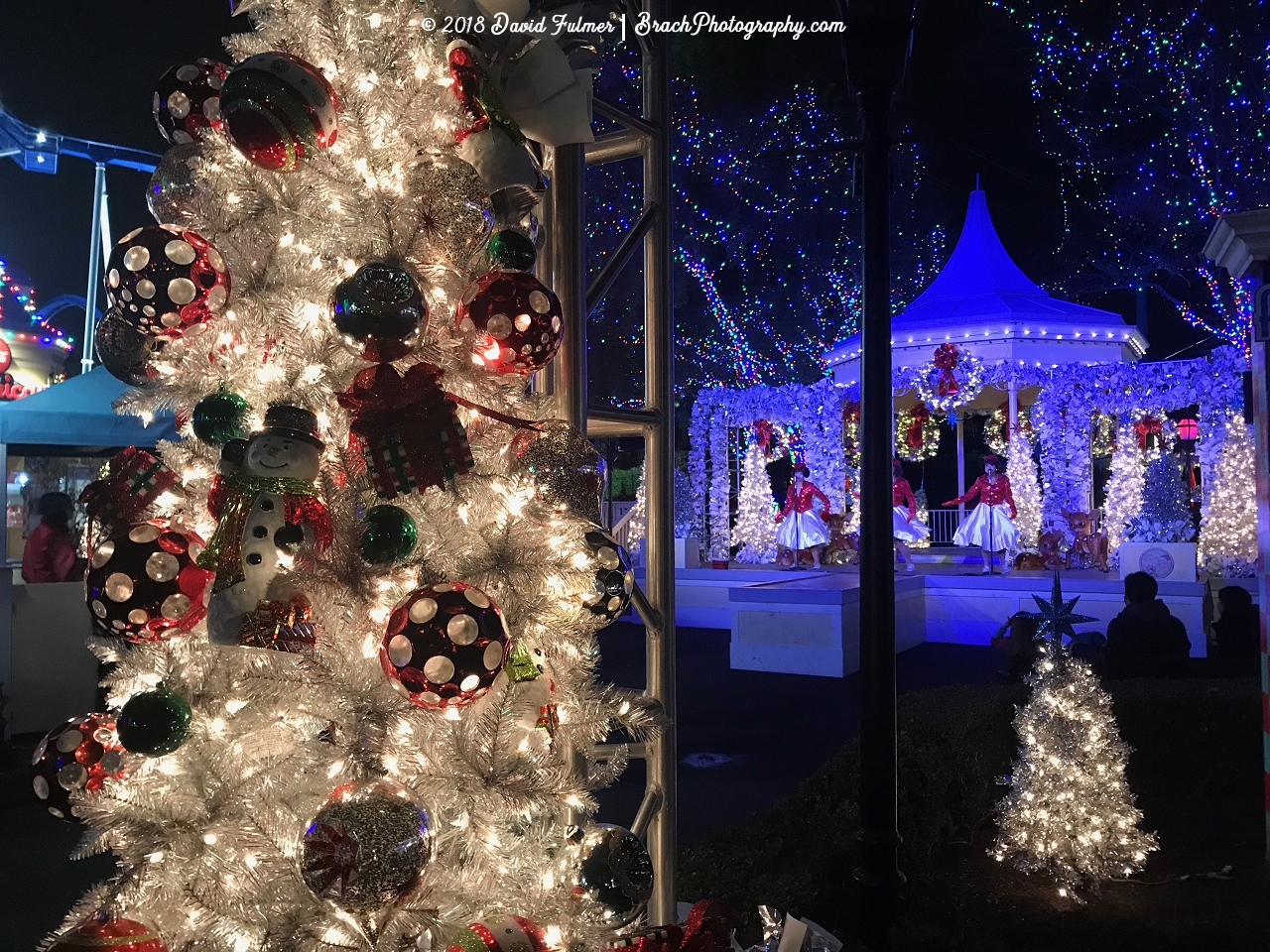 WinterFest decorations at California's Great America.