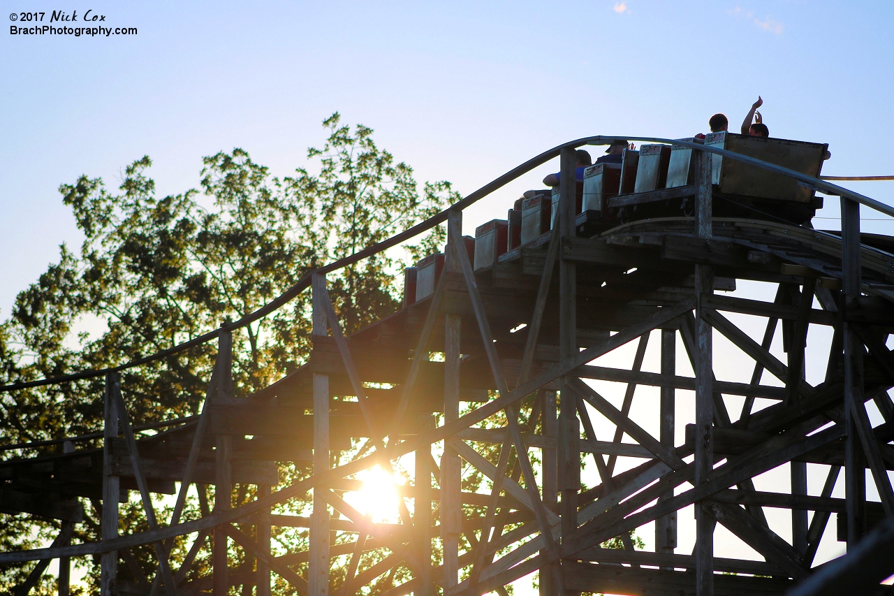 A sunset shot of the coaster.