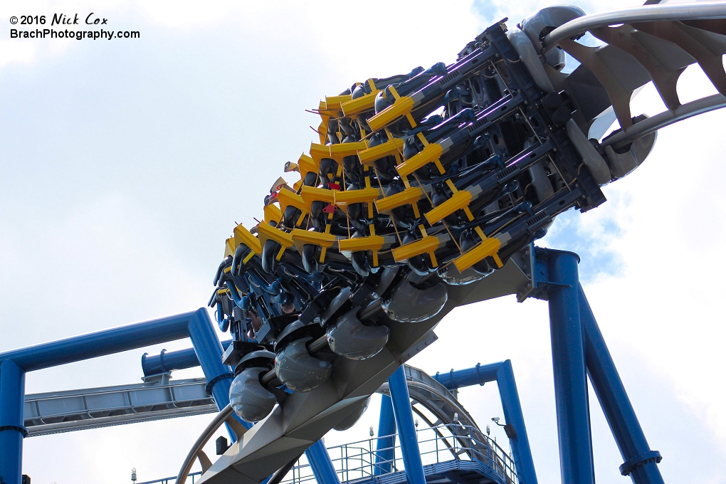 The train heading through the Zero-G roll.