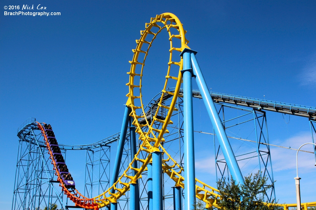 The train headed down the drop.