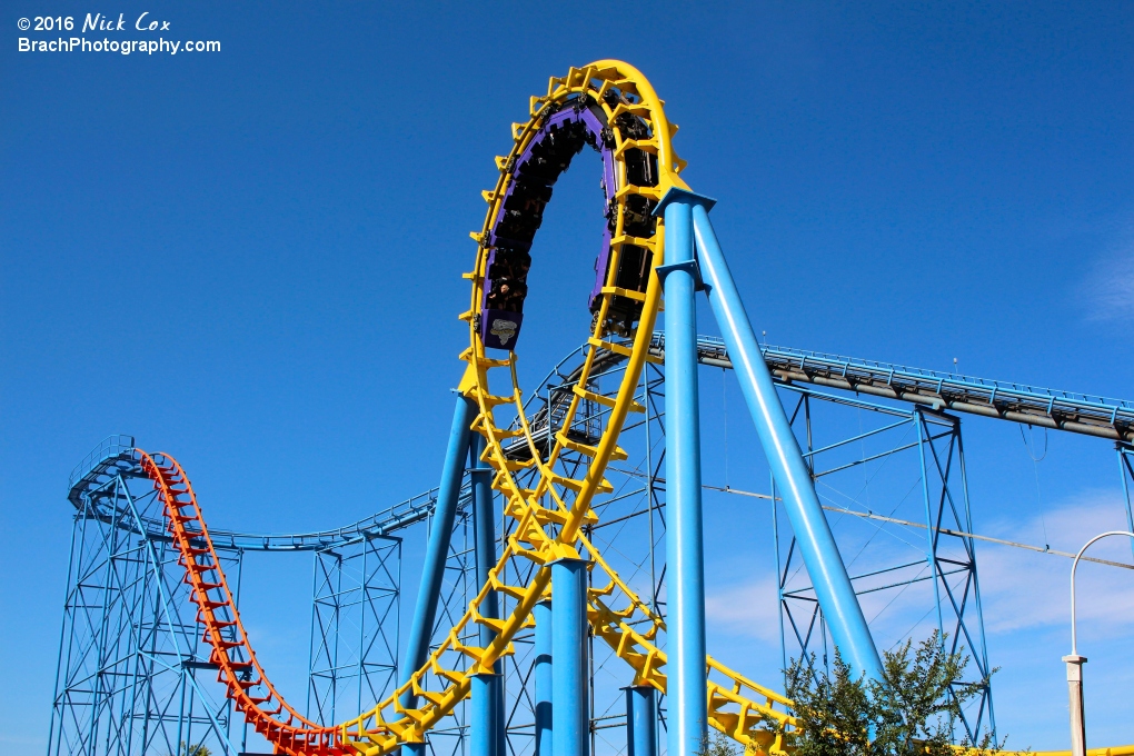 The train in the first vertical loop.