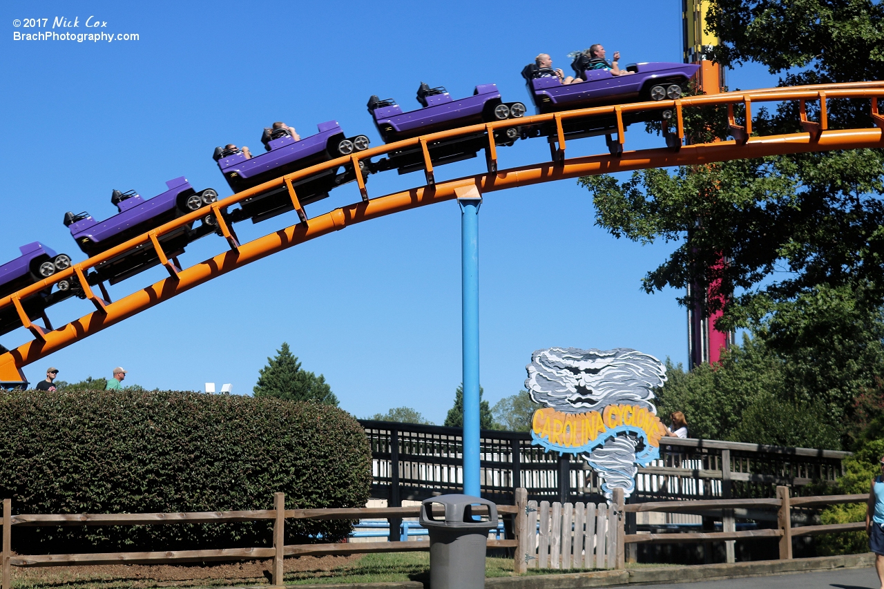 The train making the turn-around towards the corkscrew.