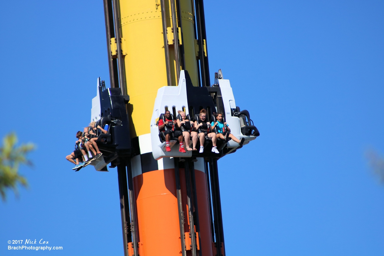 The gondolas freefalling.