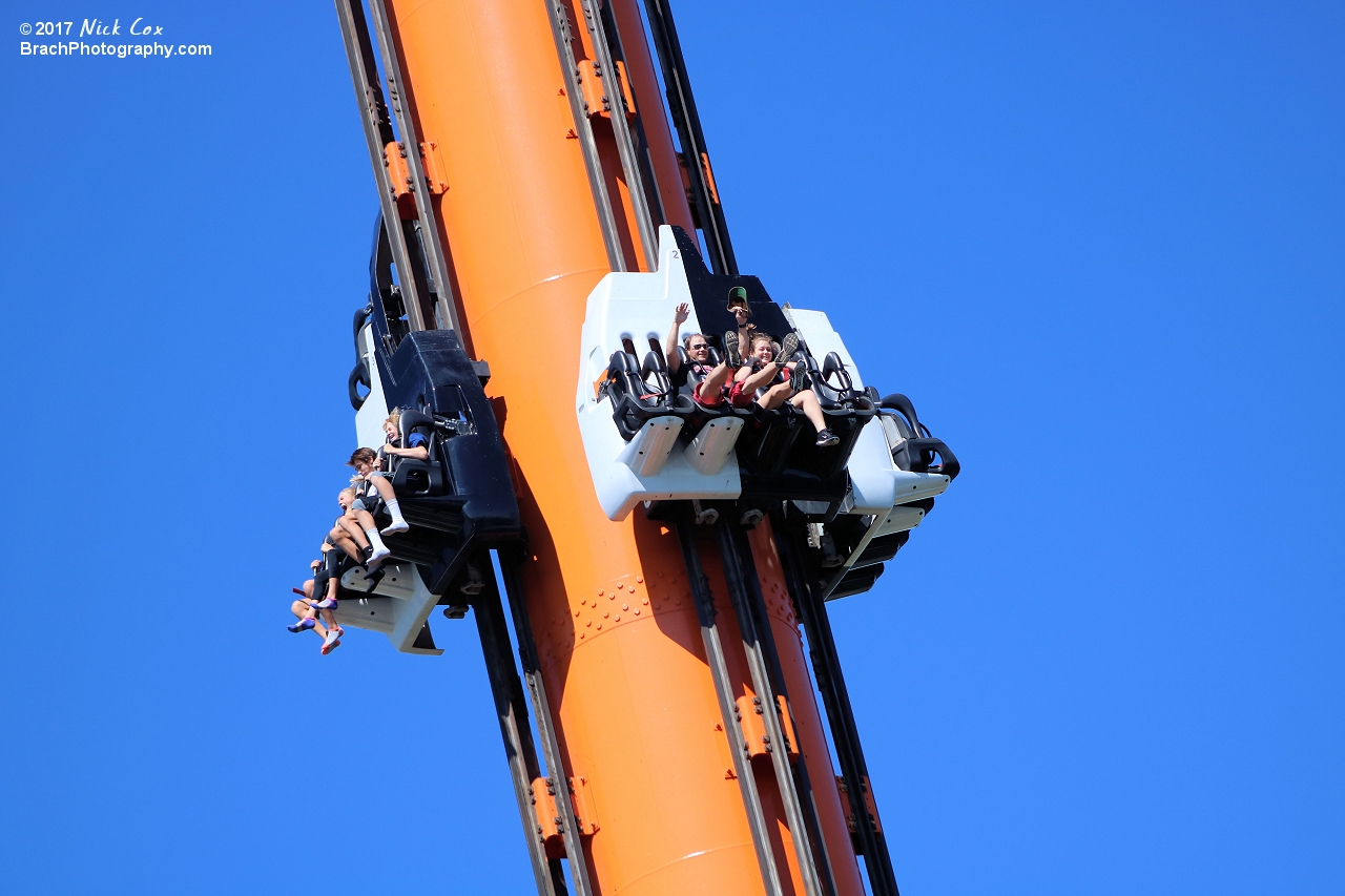 The gondolas freefalling.