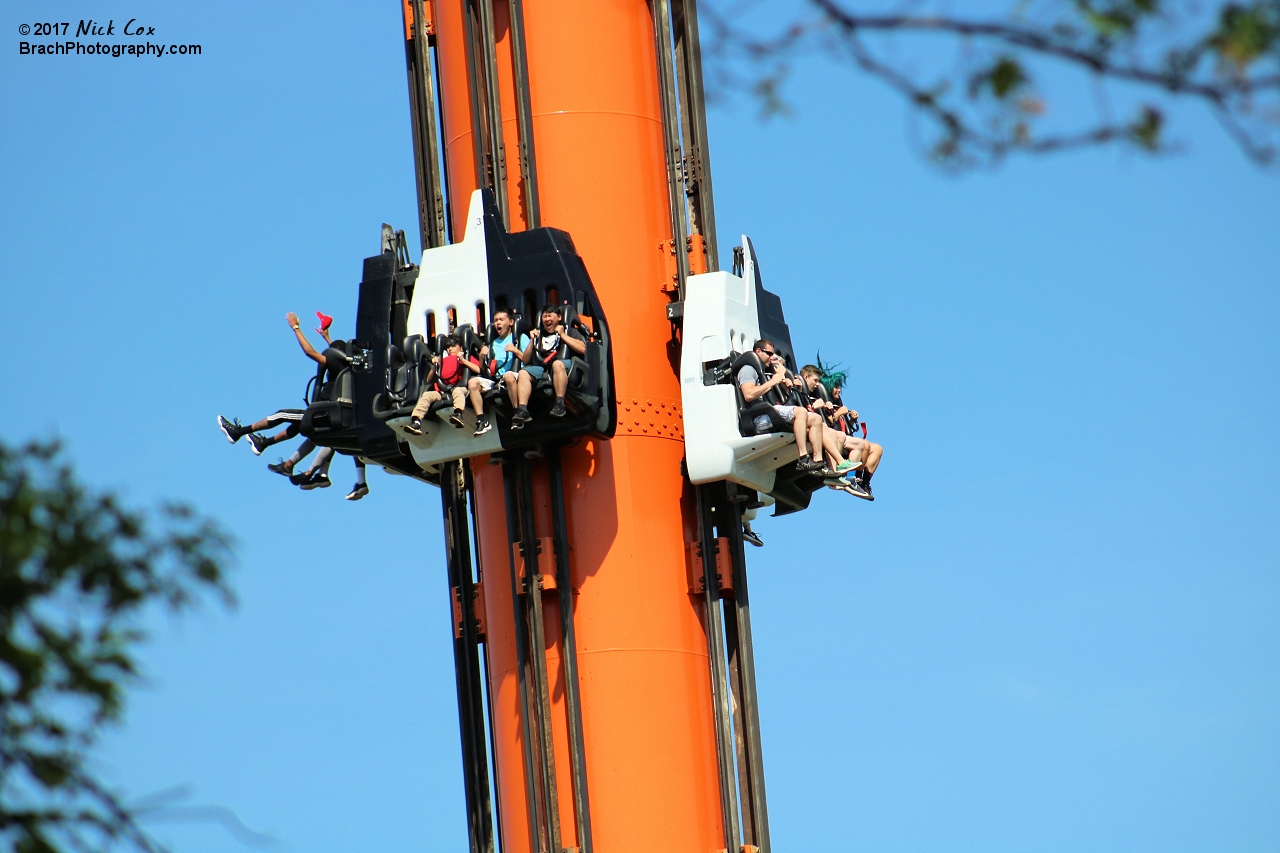 The gondolas free-falling.