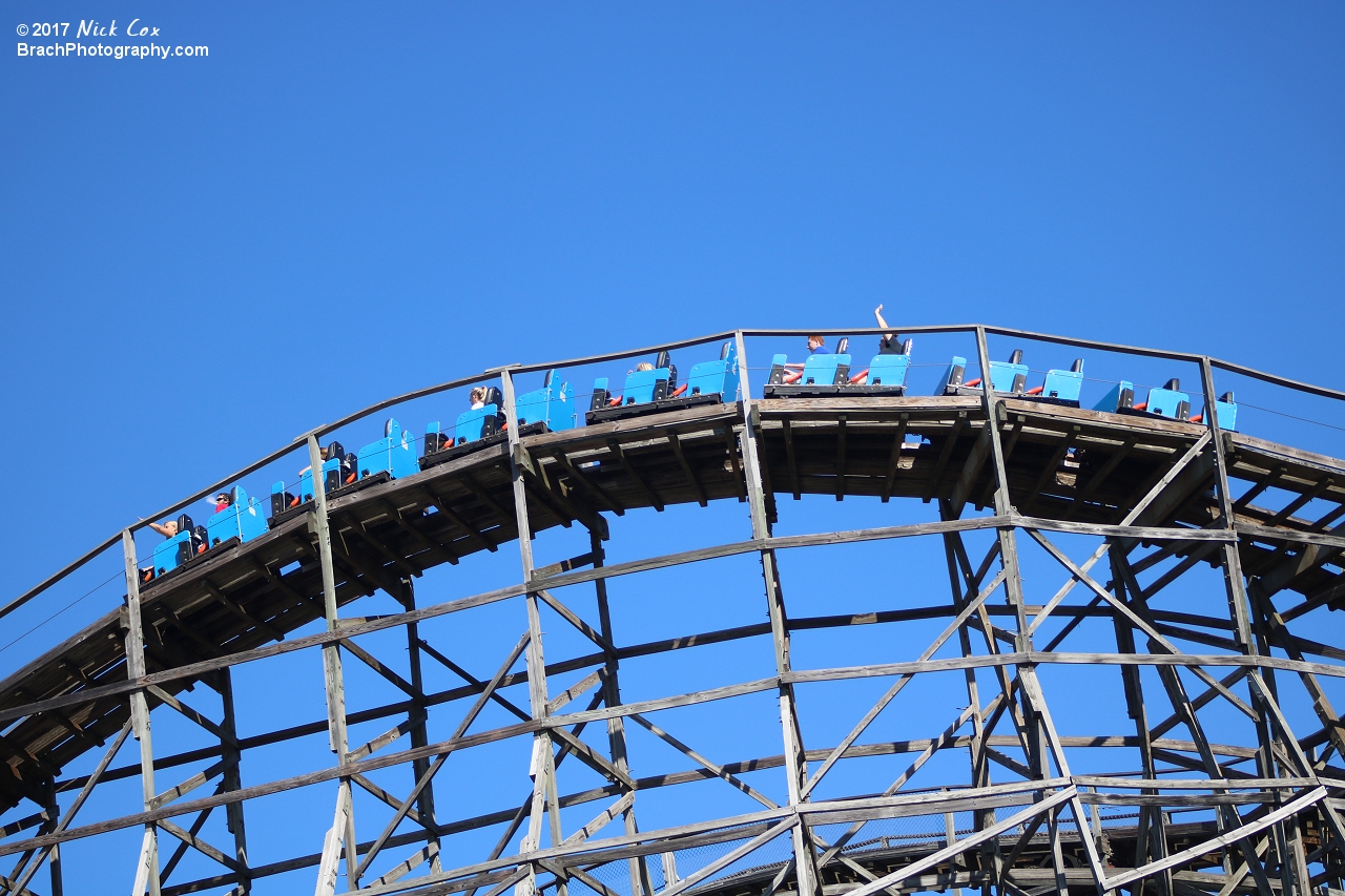 The train at the top of the structure.