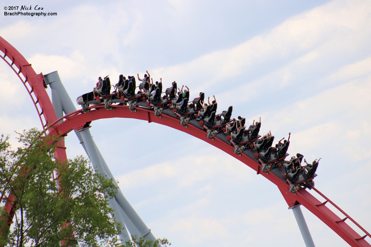 The train going into an airtime hill.